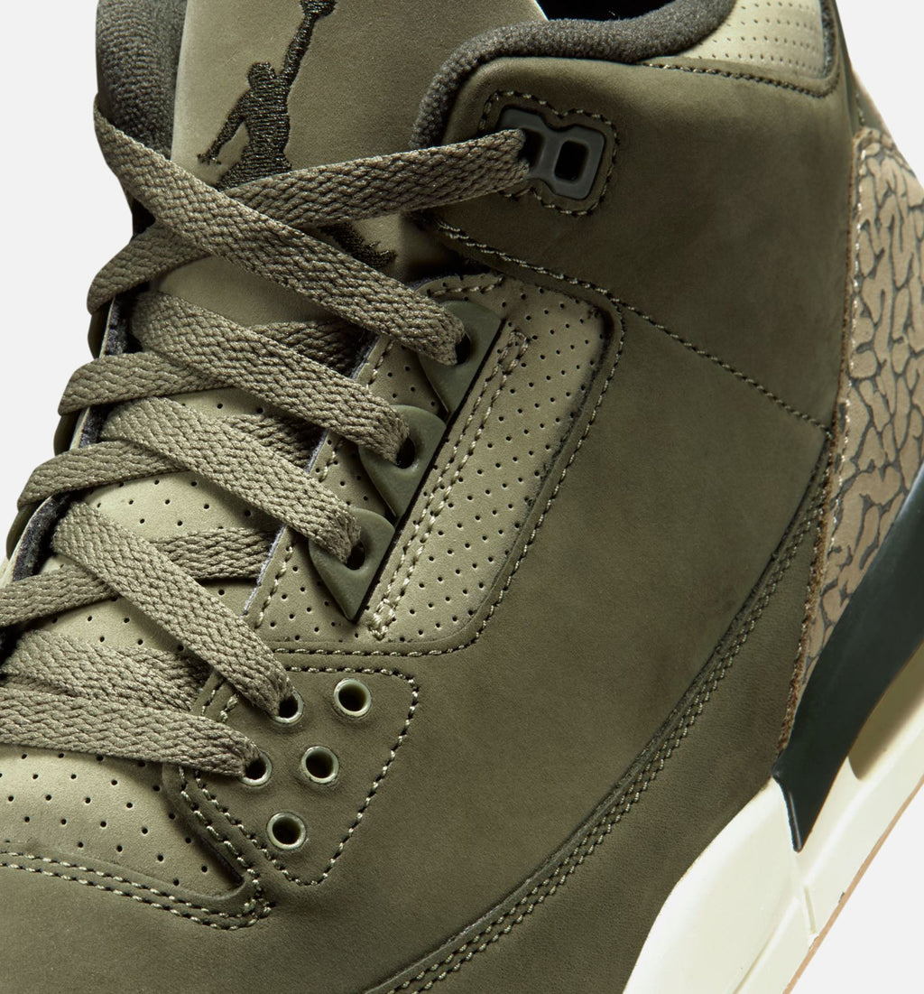 Air Jordan 3 Retro Medium Olive 男款生活方式鞋 - Medium Olive/Sequoia/Neutral Olive/Sail/Total Crimson