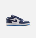 Air Jordan 1 Low Grade School Lifestyle Shoe - Midnight NavyUniversity BlueWhite