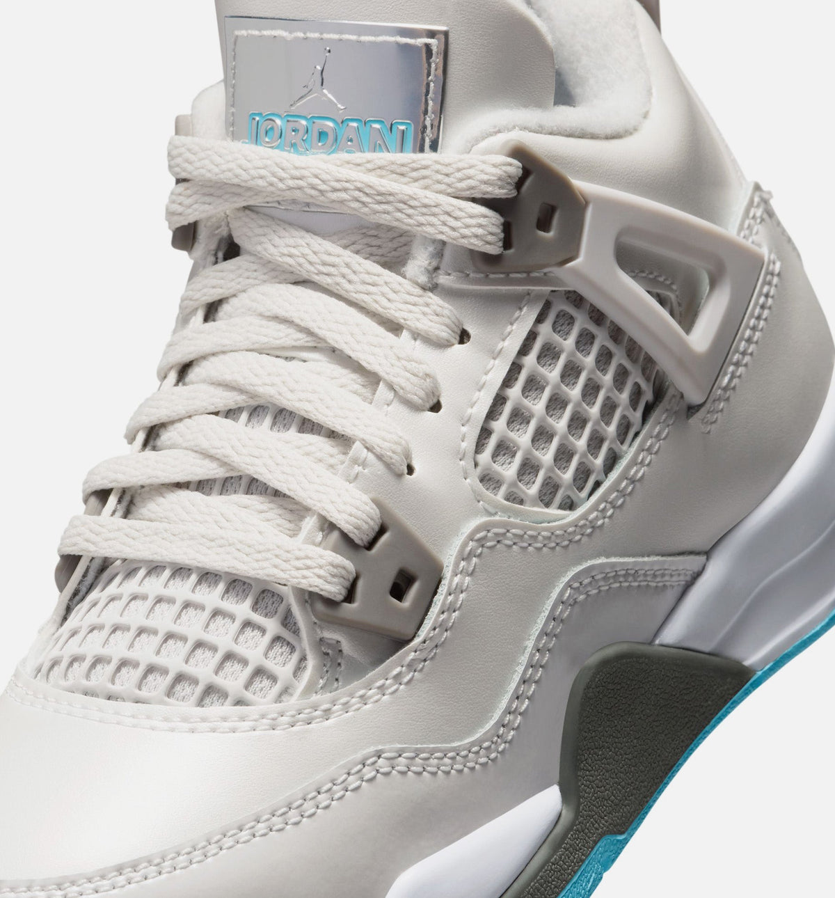 Air Jordan 4 Retro Blue Chill 学前児童生活方式鞋 - Photon Dust/Blue Chill/Flat Pewter/White/Blue Tint