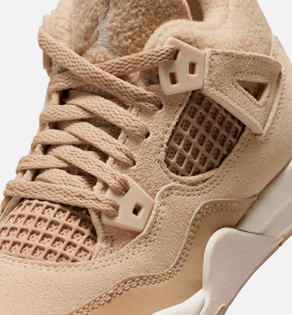 Air Jordan 4 Retro Cozy Girl 学前児童生活方式鞋 - Hemp/Light Orewood Brown