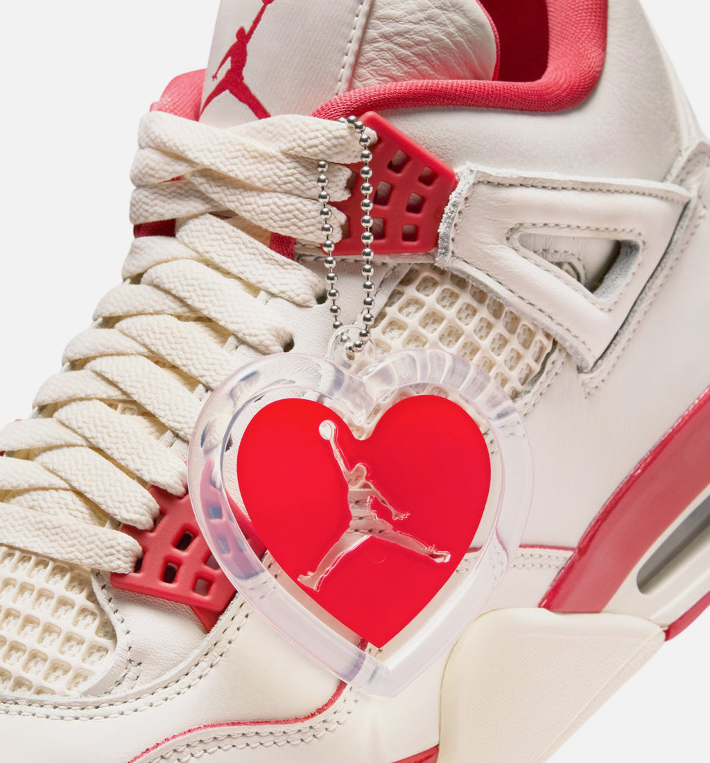 Air Jordan 4 Retro Valentines Day 女款生活方式鞋 - Pale Ivory/Sierra Red/Tough Red
