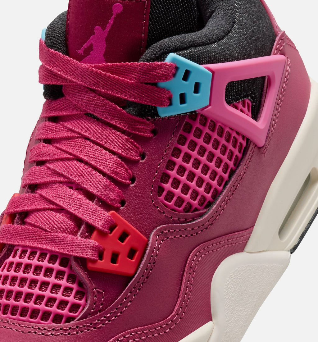 Air Jordan 4 Retro She's A Star Grade School 生活方式鞋 - Sweet Beet/Desert Pink/Off Noir/Chalk