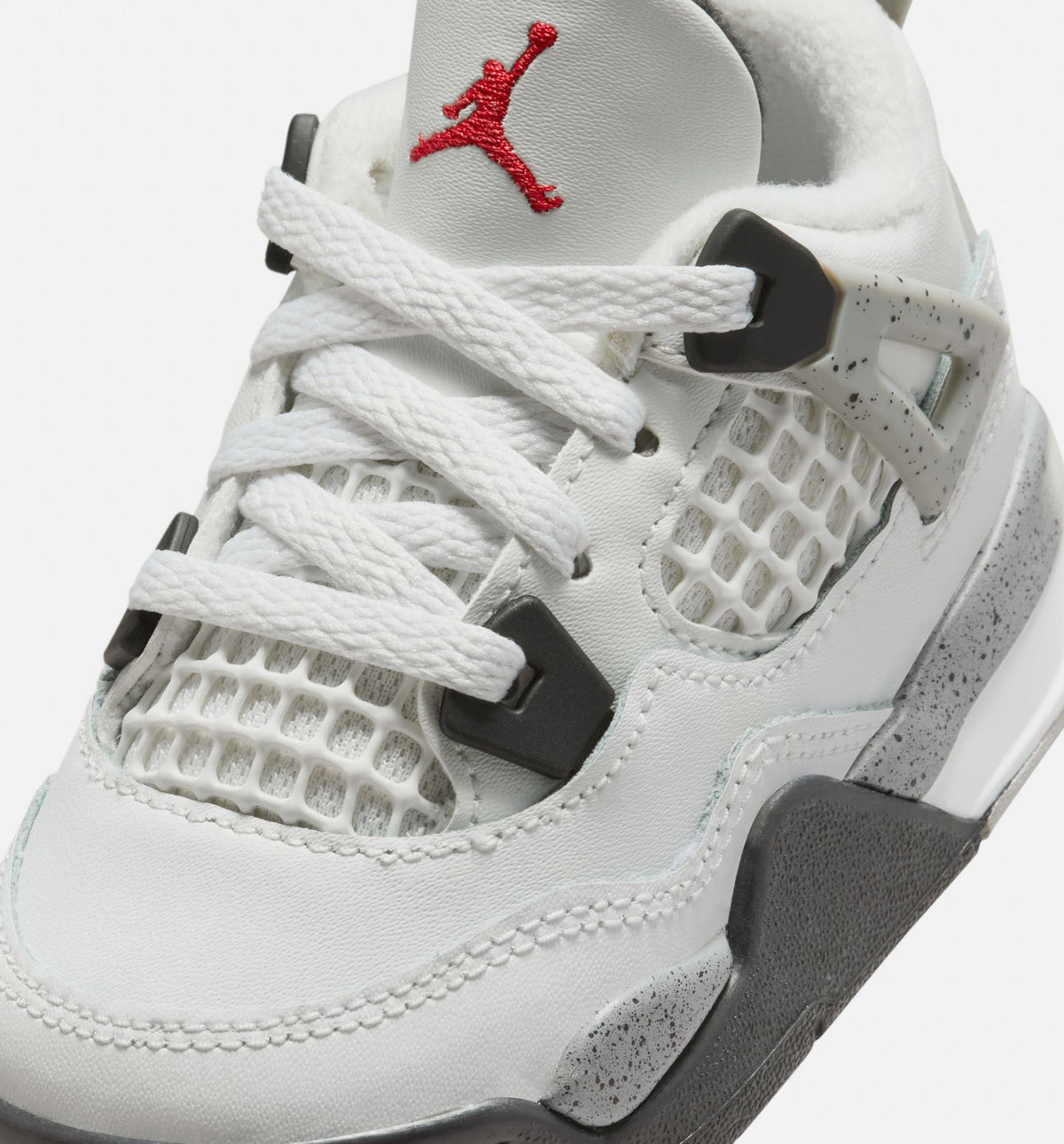 Air Jordan 4 Retro White Cement 婴幼尺码生活方式鞋 - Summit White/Fire Red/Cement Grey/Black