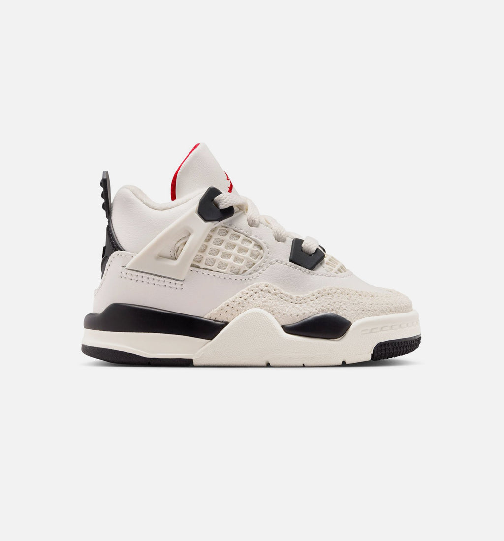 Air Jordan 4 Retro Flight Club 婴幼尺码生活方式鞋 - Sail/Black/University Red