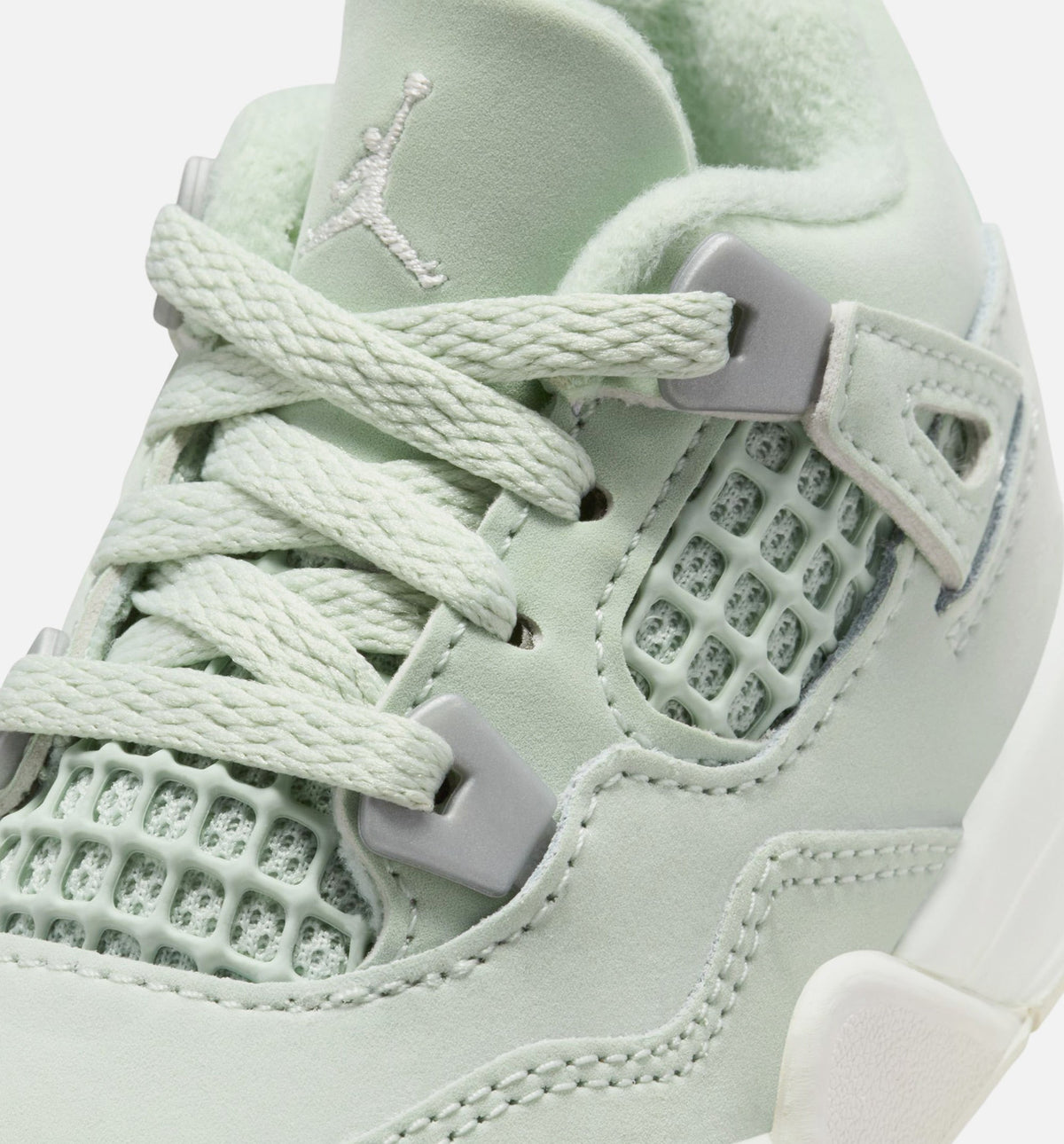 Air Jordan 4 Retro Abundance 婴幼尺码生活方式鞋 - Seafoam/Sail/Metallic Silver