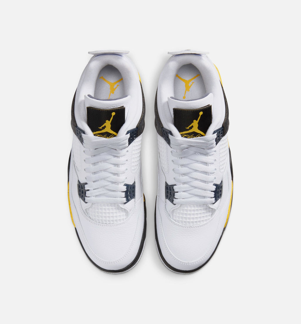 Air Jordan 4 Retro Rare Air Tour Yellow 男款生活方式鞋 - White/Dark Blue Grey/Black/Tour Yellow