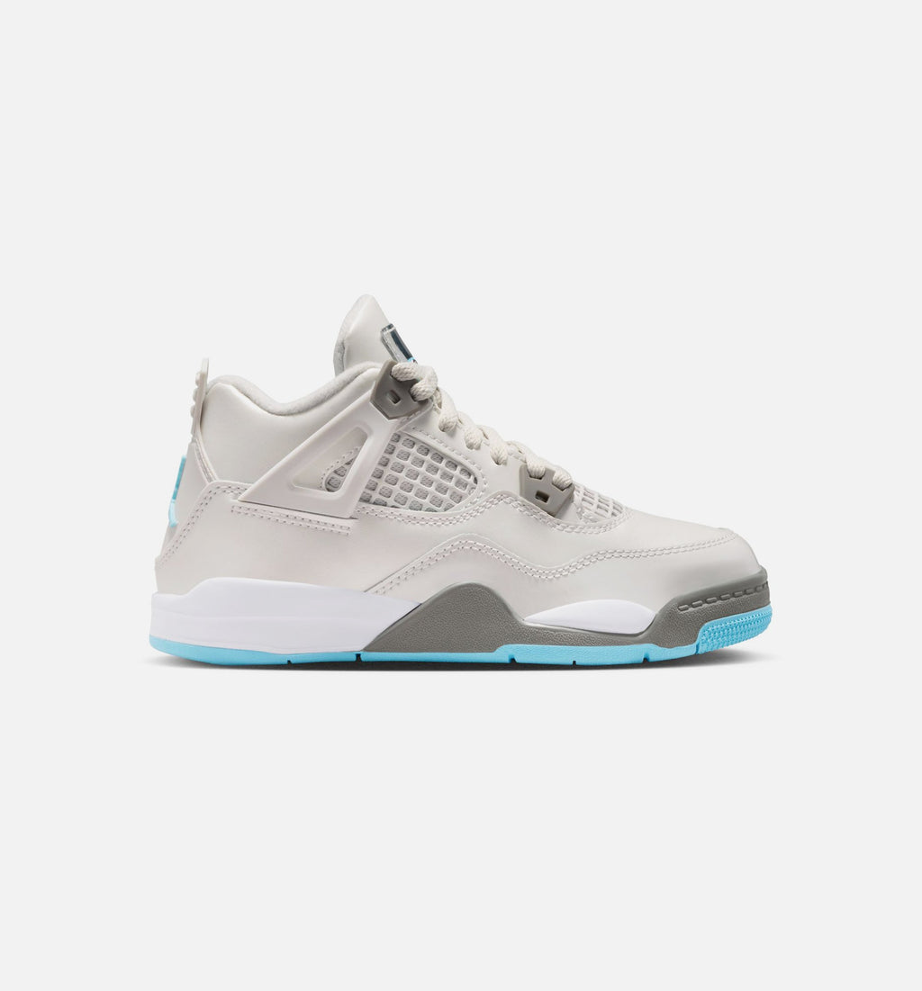 Air Jordan 4 Retro Blue Chill 学前児童生活方式鞋 - Photon Dust/Blue Chill/Flat Pewter/White/Blue Tint