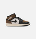 Air Jordan 1 Mid Grade School 生活方式鞋 - Black/Phantom/Palomino/University Red