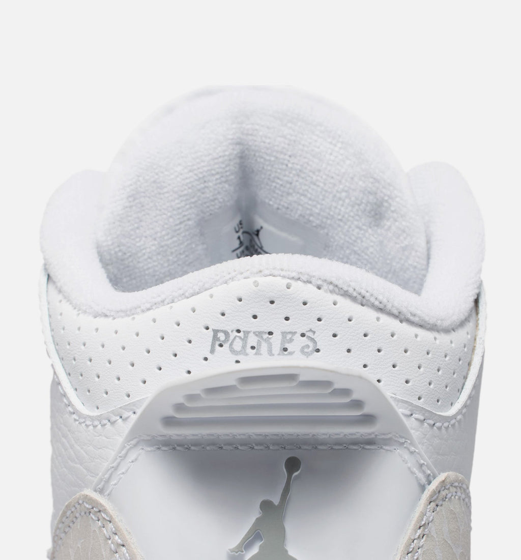 Air Jordan 3 Retro White And Silver 学前児童生活方式鞋 - White/Metallic Silver