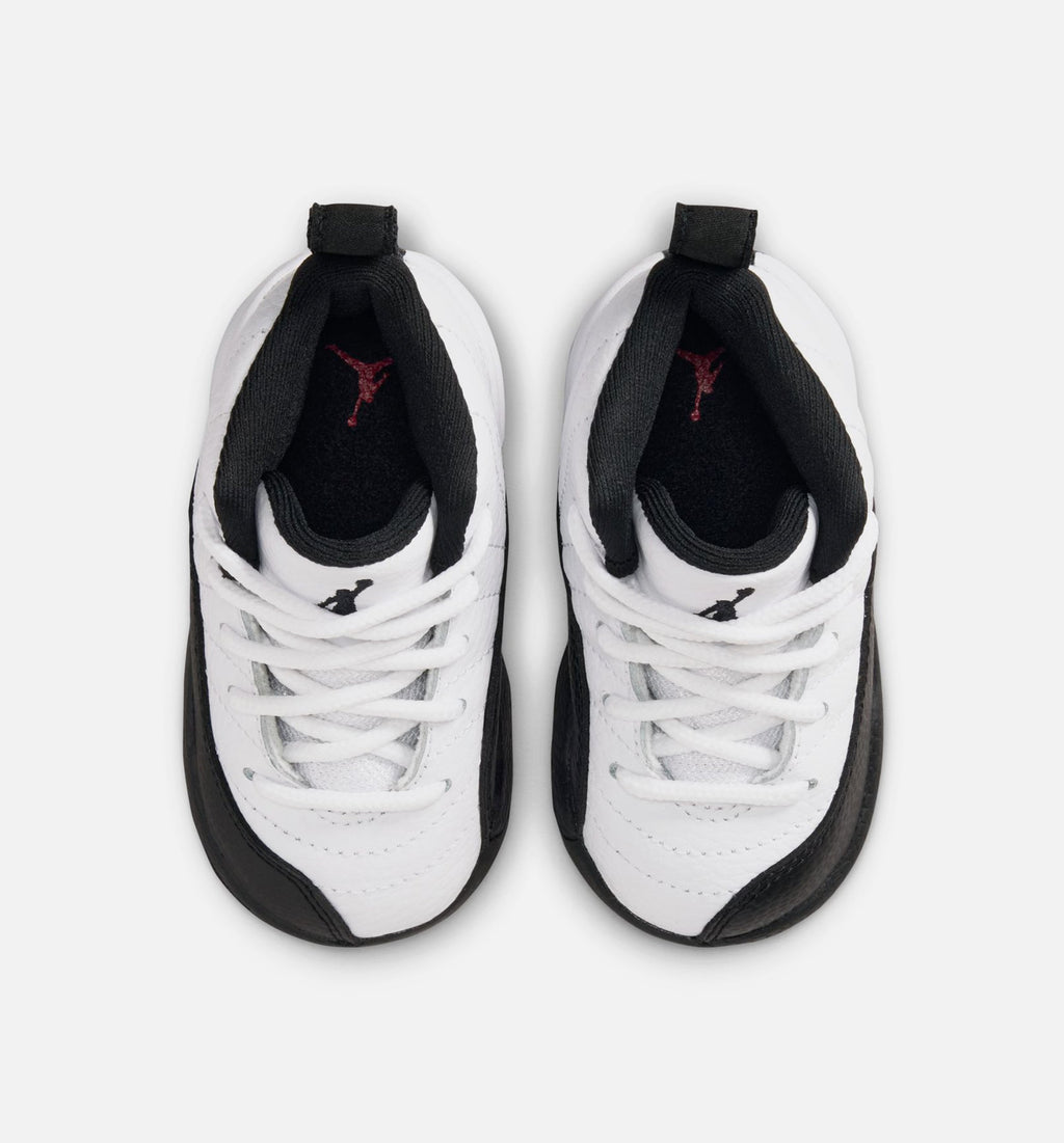 Air Jordan 12 Retro Taxi 婴幼尺码生活方式鞋 - White/Black/Taxi