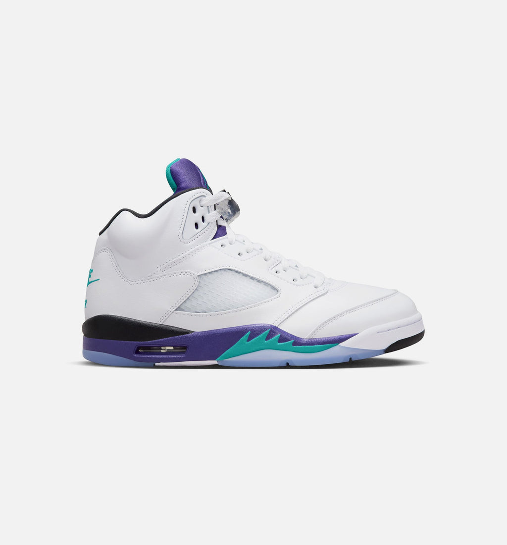 Air Jordan 5 Retro Grape 男款生活方式鞋 - White/New Emerald/Grape Ice/Black