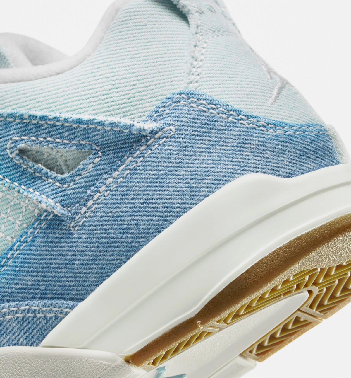 Air Jordan 4 Retro Worn Blue 学前児童生活方式鞋 - Sail/Worn Blue/Metallic Gold