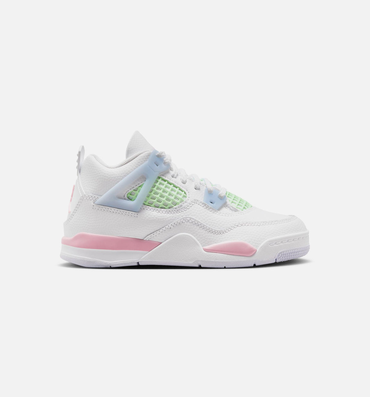 Air Jordan 4 Retro Medium Soft Pink 学前児童生活方式鞋 - White/Medium Soft Pink/Half Blue