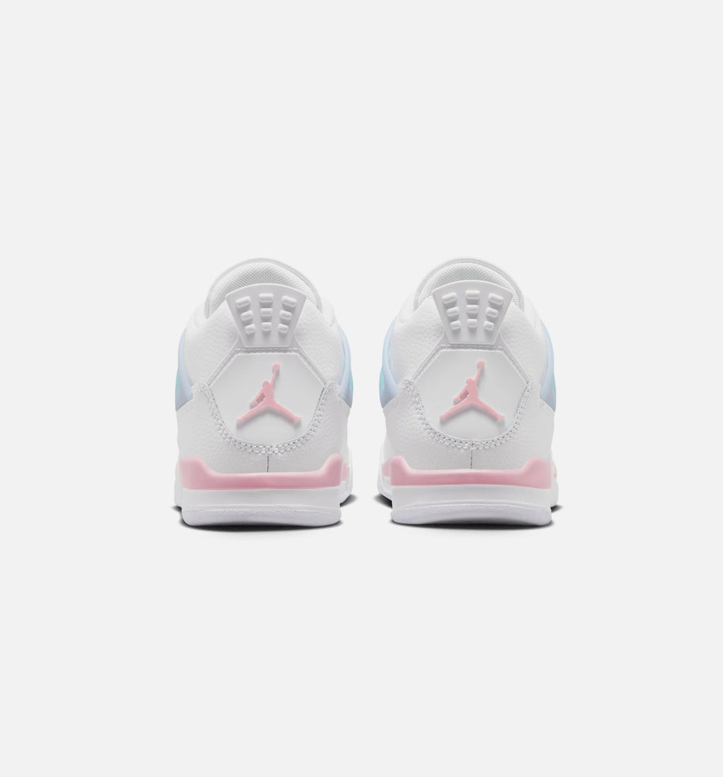 Air Jordan 4 Retro Medium Soft Pink 学前児童生活方式鞋 - White/Medium Soft Pink/Half Blue