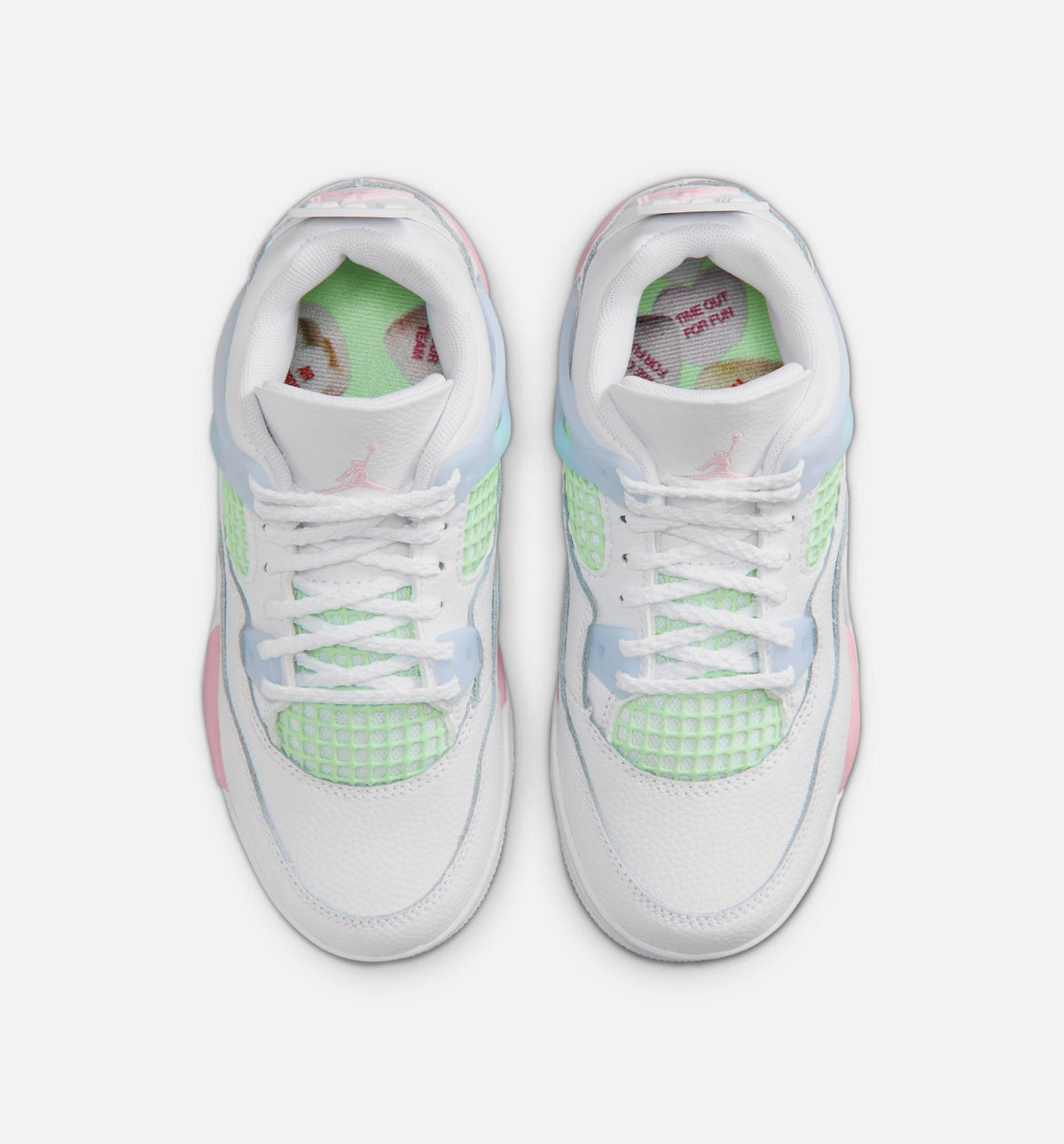 Air Jordan 4 Retro Medium Soft Pink 学前児童生活方式鞋 - White/Medium Soft Pink/Half Blue