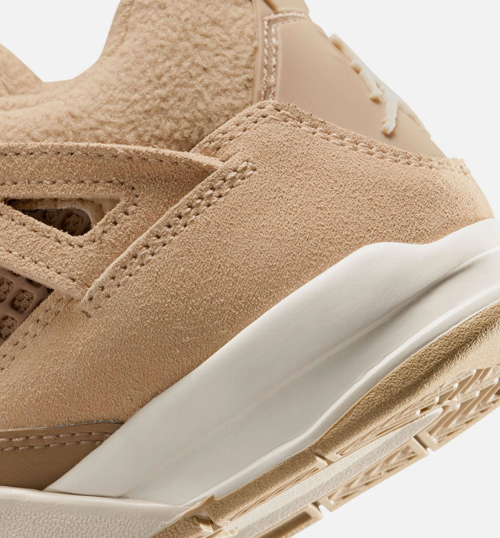 Air Jordan 4 Retro Cozy Girl 学前児童生活方式鞋 - Hemp/Light Orewood Brown
