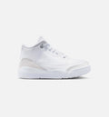 Air Jordan 3 Retro White And Silver 学前児童生活方式鞋 - White/Metallic Silver