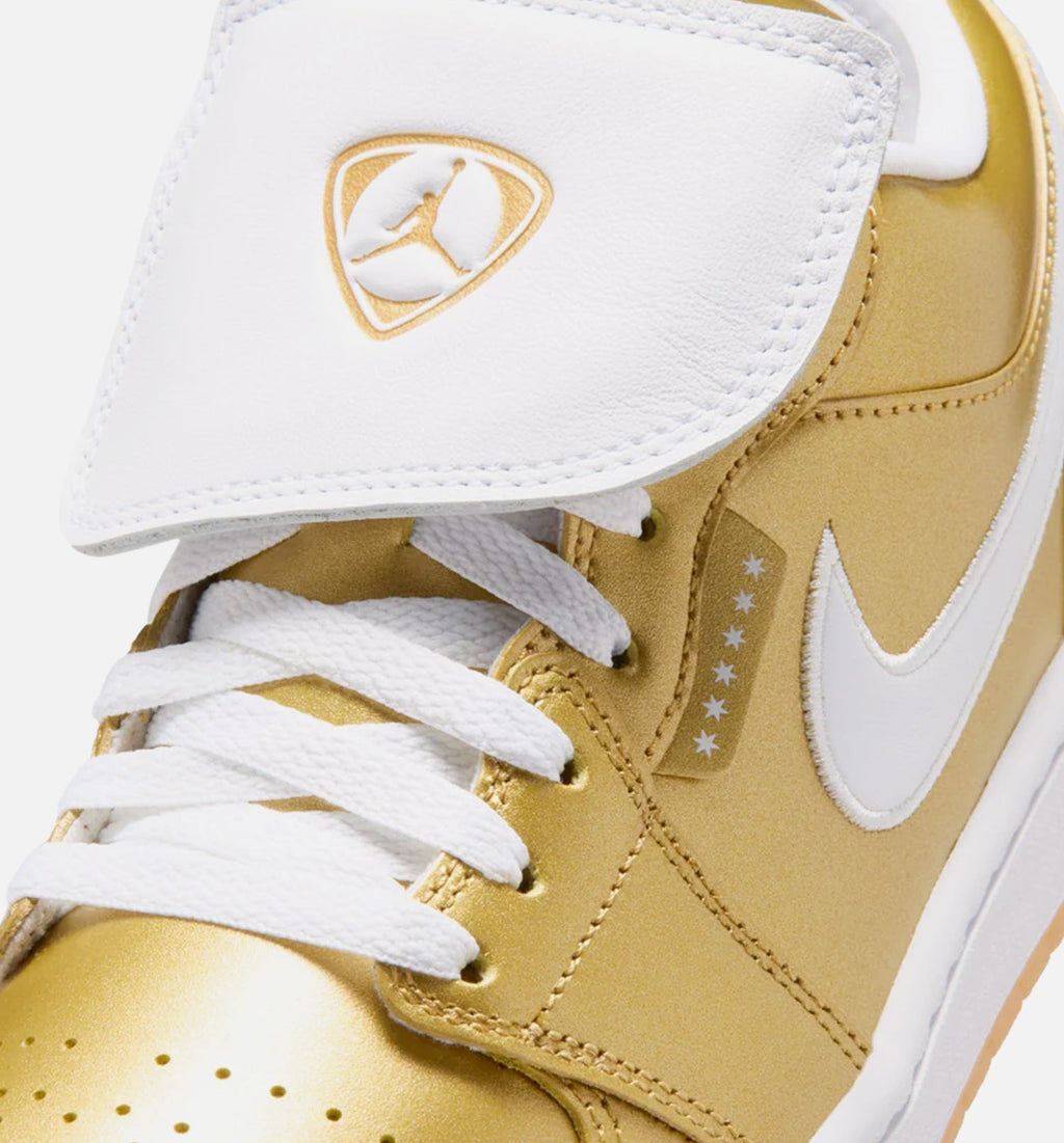 Air Jordan 1 Low Women's Lifestyle Shoes - Gold/White/Gum Yellow