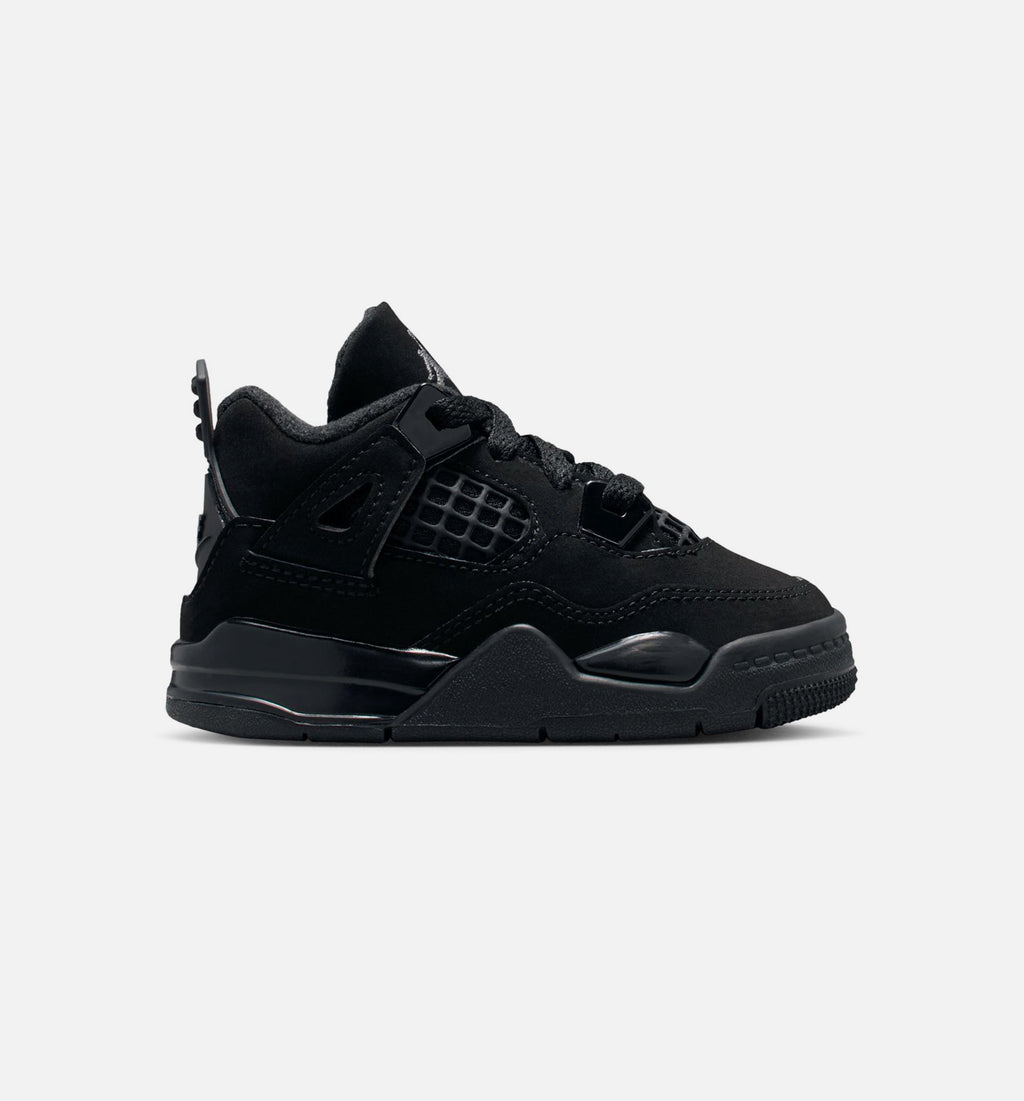 Air Jordan 4 Retro Black Cat 婴幼尺码生活方式鞋 - Black/Light Graphite