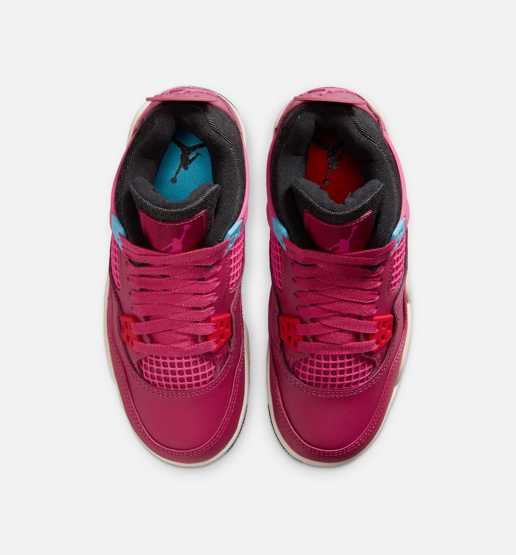 Air Jordan 4 Retro She's A Star Grade School 生活方式鞋 - Sweet Beet/Desert Pink/Off Noir/Chalk