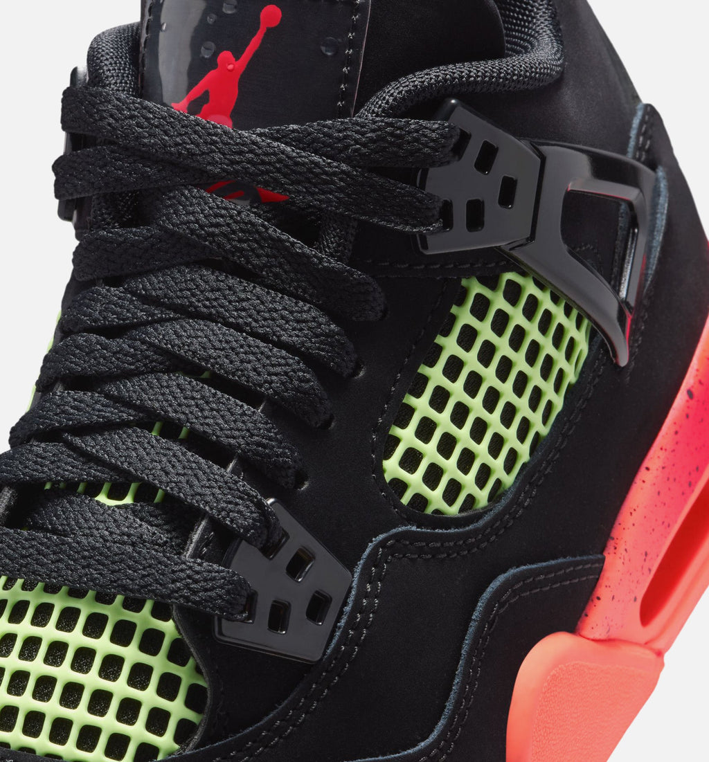 Air Jordan 4 Retro Black Infrared 23 Grade School 生活方式鞋 - Black/Infrared 23/Bright Mango