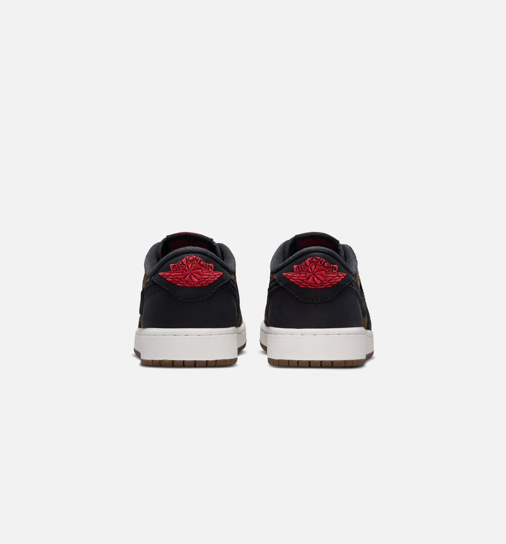 Air Jordan 1 Retro Low OG Laser Black And Varsity Red Grade School 生活方式鞋 - Black/Varsity Red/Summit White