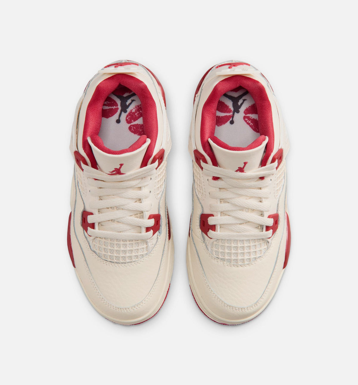Air Jordan 4 Retro Valentines Day 学前児童生活方式鞋 - Pale Ivory/Sierra Red/Tough Red