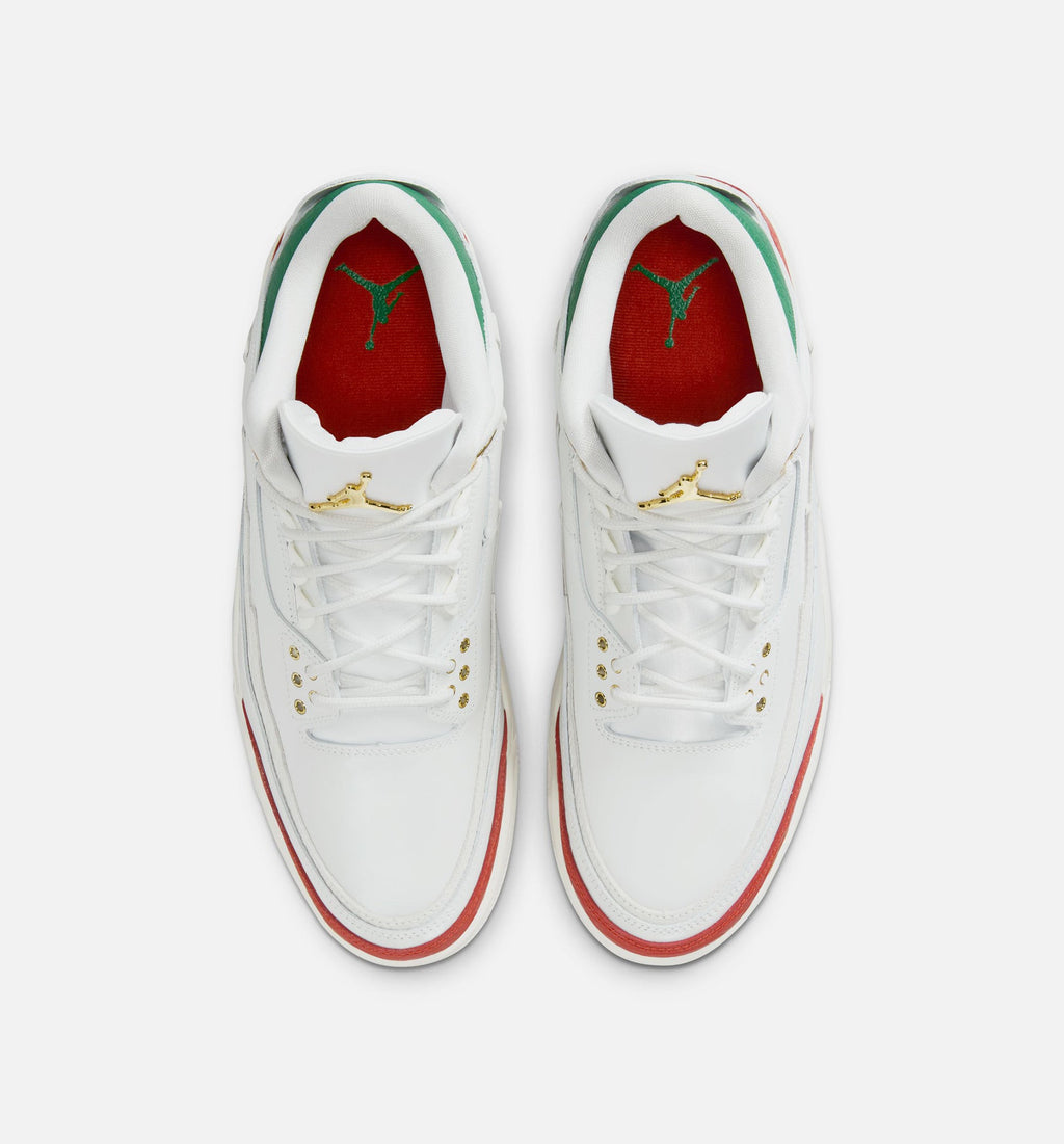 Air Jordan 3 Retro El Vuelo 男款生活方式鞋 - Summit White/Pine Green/Dragon Red/Metallic Gold