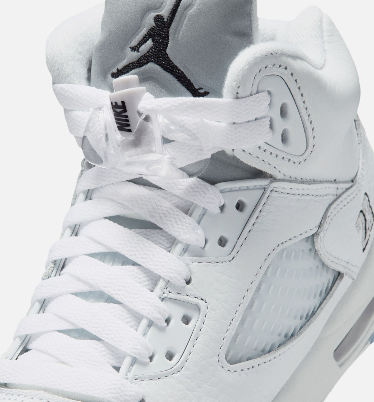 Air Jordan 5 Retro OG White Metallic Grade School 生活方式鞋 - White/Black/Metallic Silver