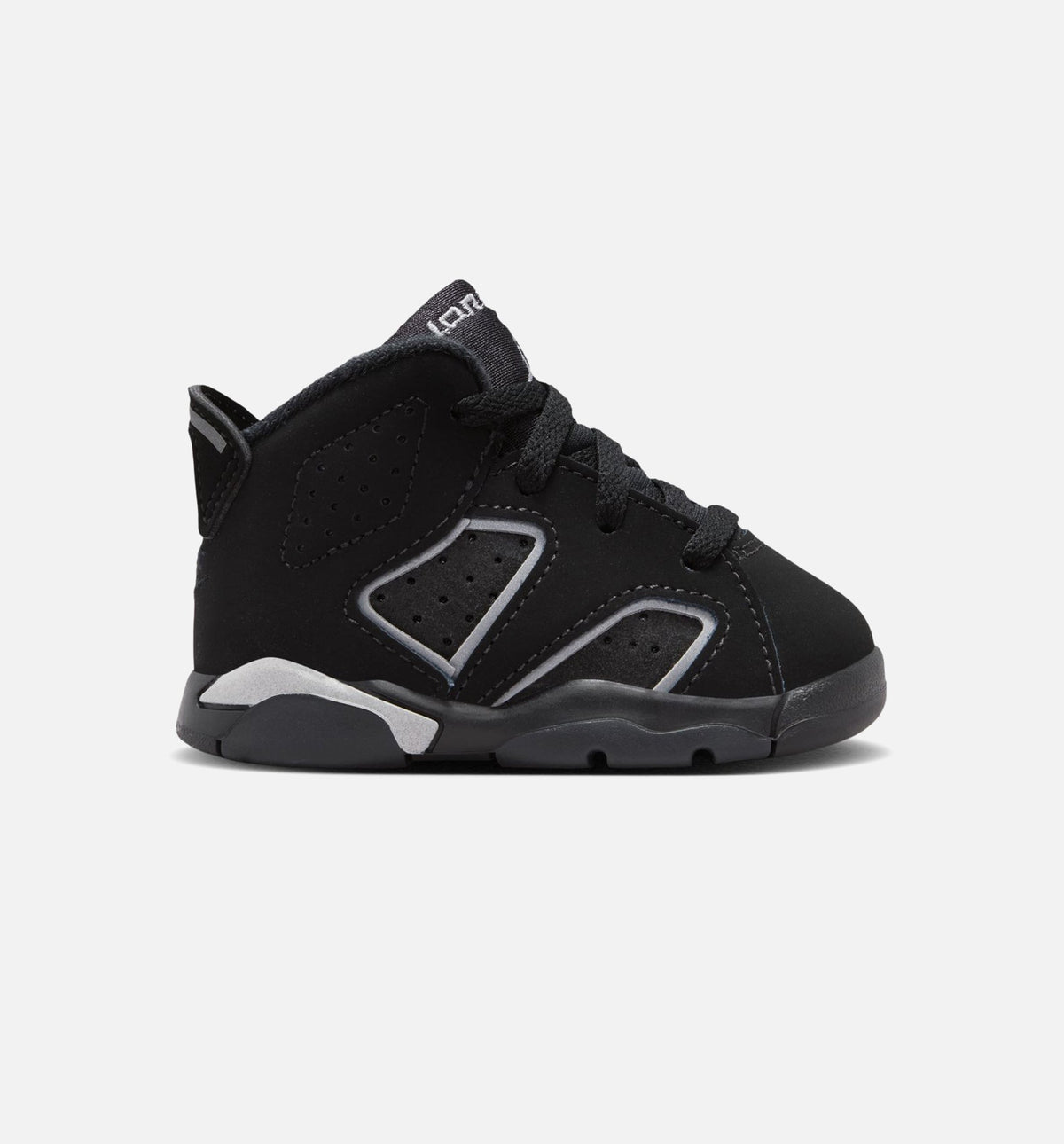Air Jordan 6 Cap & Gown 婴幼尺码生活方式鞋 - Black/Reflective Silver/Black