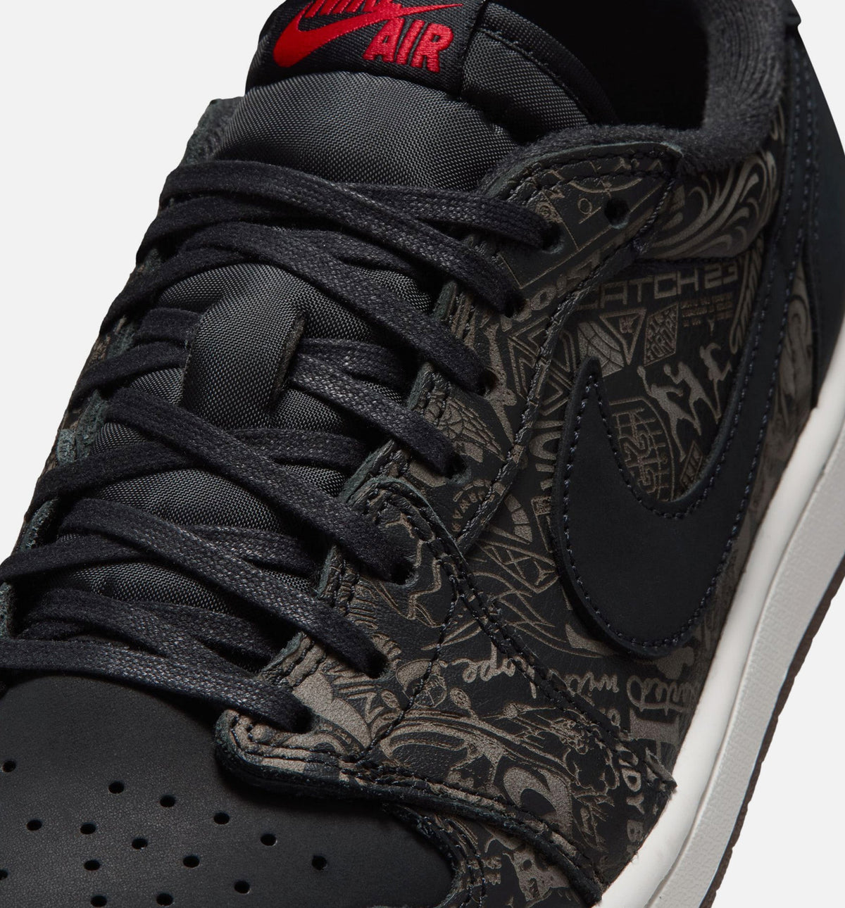 Air Jordan 1 Retro Low OG Laser Black And Varsity Red 男款生活方式鞋 - Black/Varsity Red/Summit White