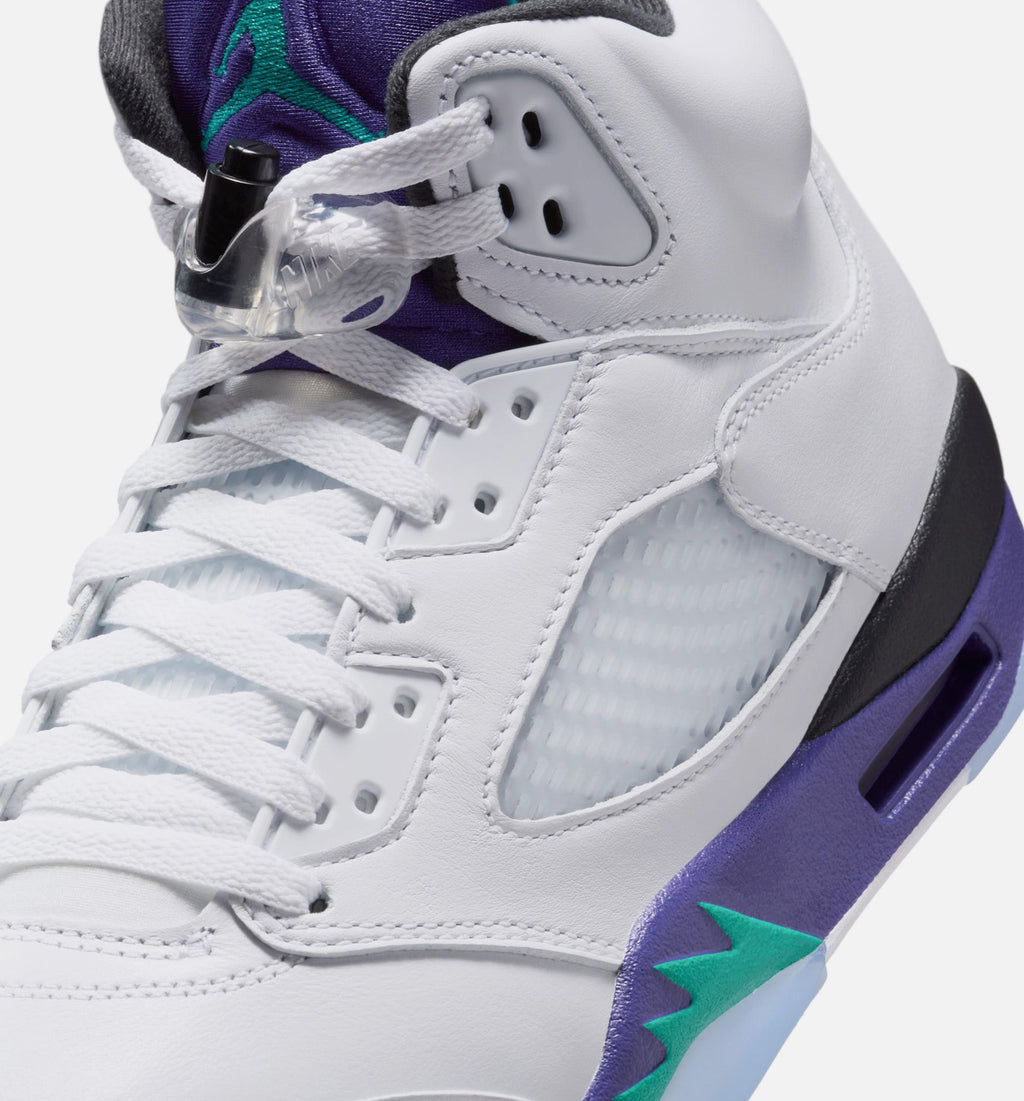Air Jordan 5 Retro Grape 男款生活方式鞋 - White/New Emerald/Grape Ice/Black