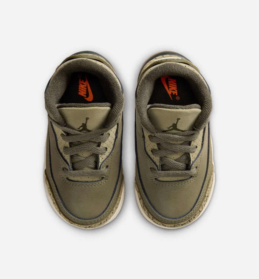 Air Jordan 3 Retro Medium Olive 婴幼尺码生活方式鞋 - Medium Olive/Sequoia/Neutral Olive/Sail