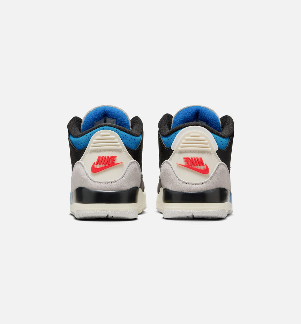Air Jordan 3 Retro OG Rare Air 学前児童生活方式鞋 - Black/Chile Red/Neutral Grey