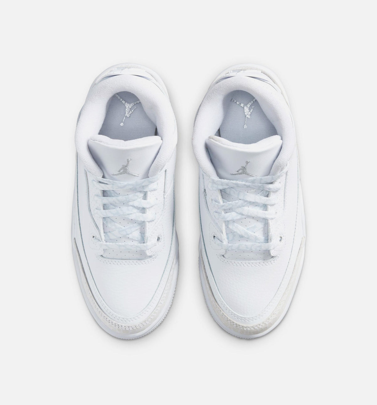 Air Jordan 3 Retro White And Silver 学前児童生活方式鞋 - White/Metallic Silver