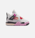 Air Jordan 4 Retro Comic 婴幼尺码生活方式鞋 - Off White/Fire Pink/Anthracite
