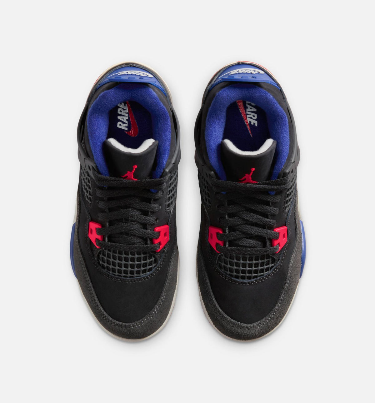 Air Jordan 4 Retro Rare Air 学前児童生活方式鞋 - Black/Fire Red/Deep Royal Blue