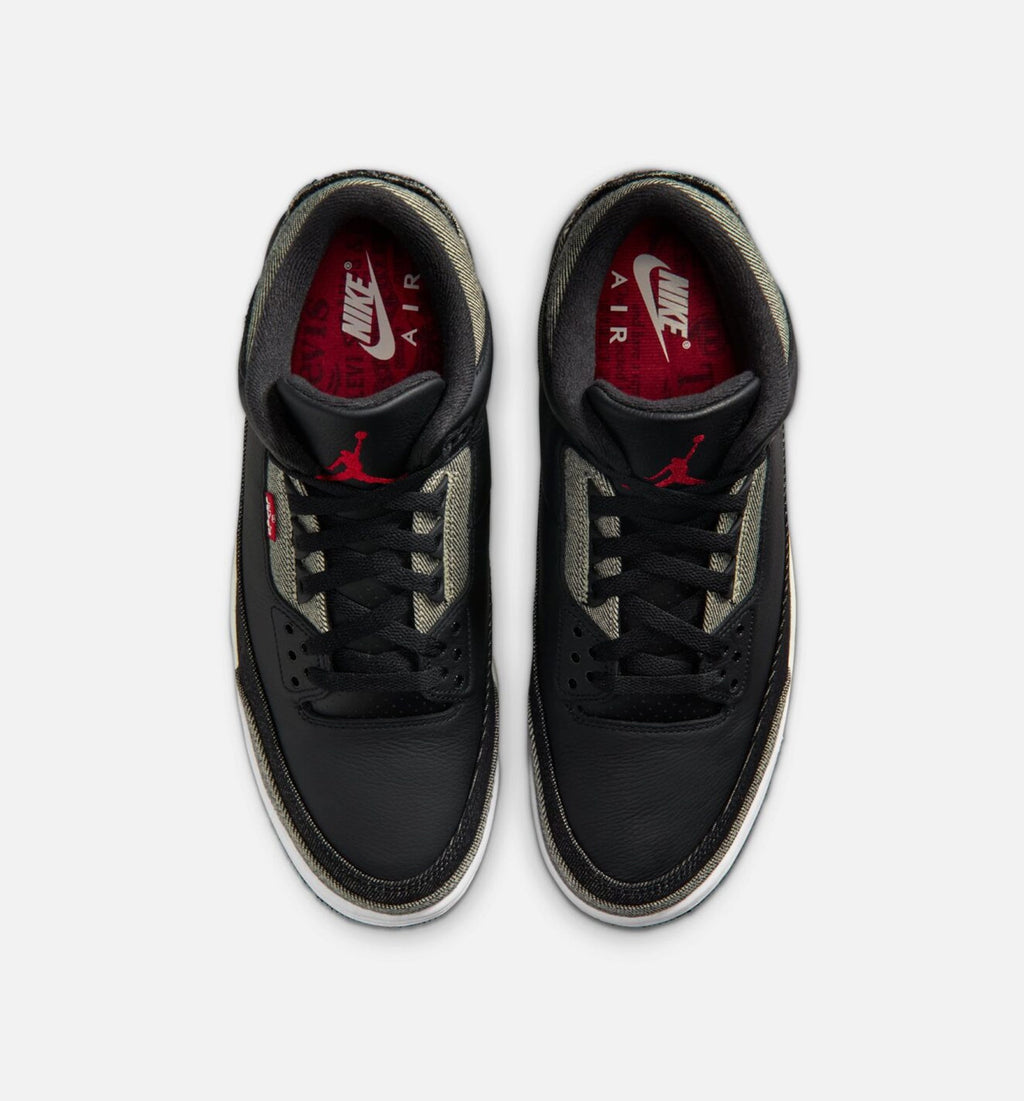 Air Jordan 3 x Levi's Black and White 男款生活方式鞋 - Denim/Black/Gym Red