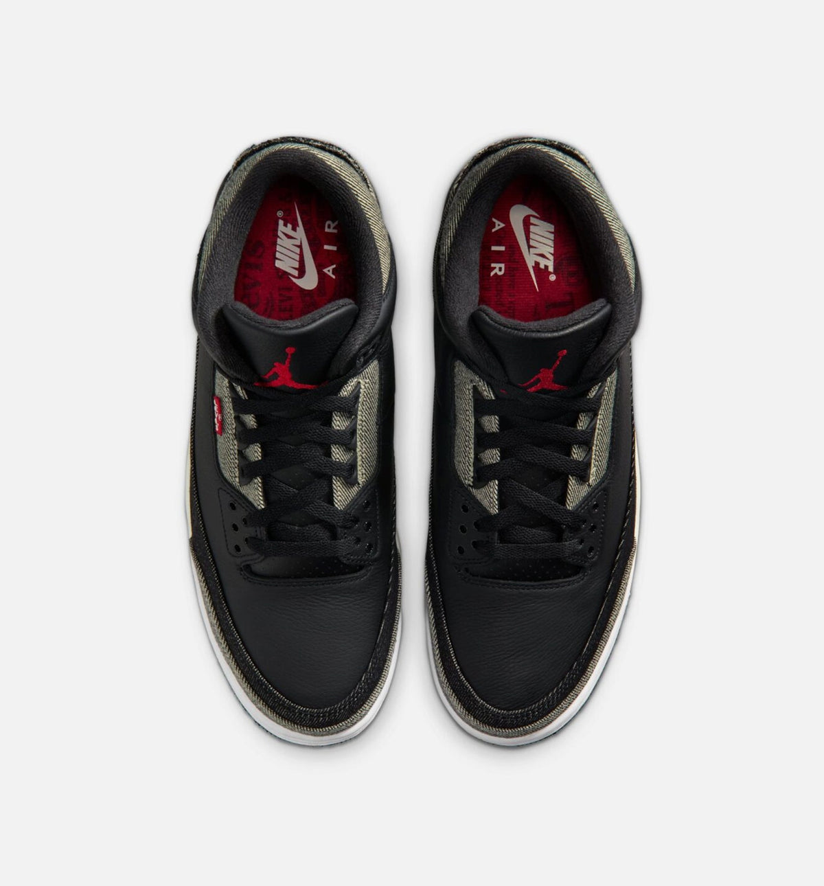 Air Jordan 3 x Levi's Black and White 男款生活方式鞋 - Denim/Black/Gym Red