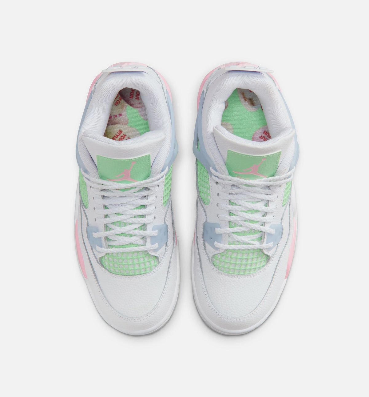 Air Jordan 4 Retro Medium Soft Pink Grade School 生活方式鞋 - White/Medium Soft Pink/Half Blue