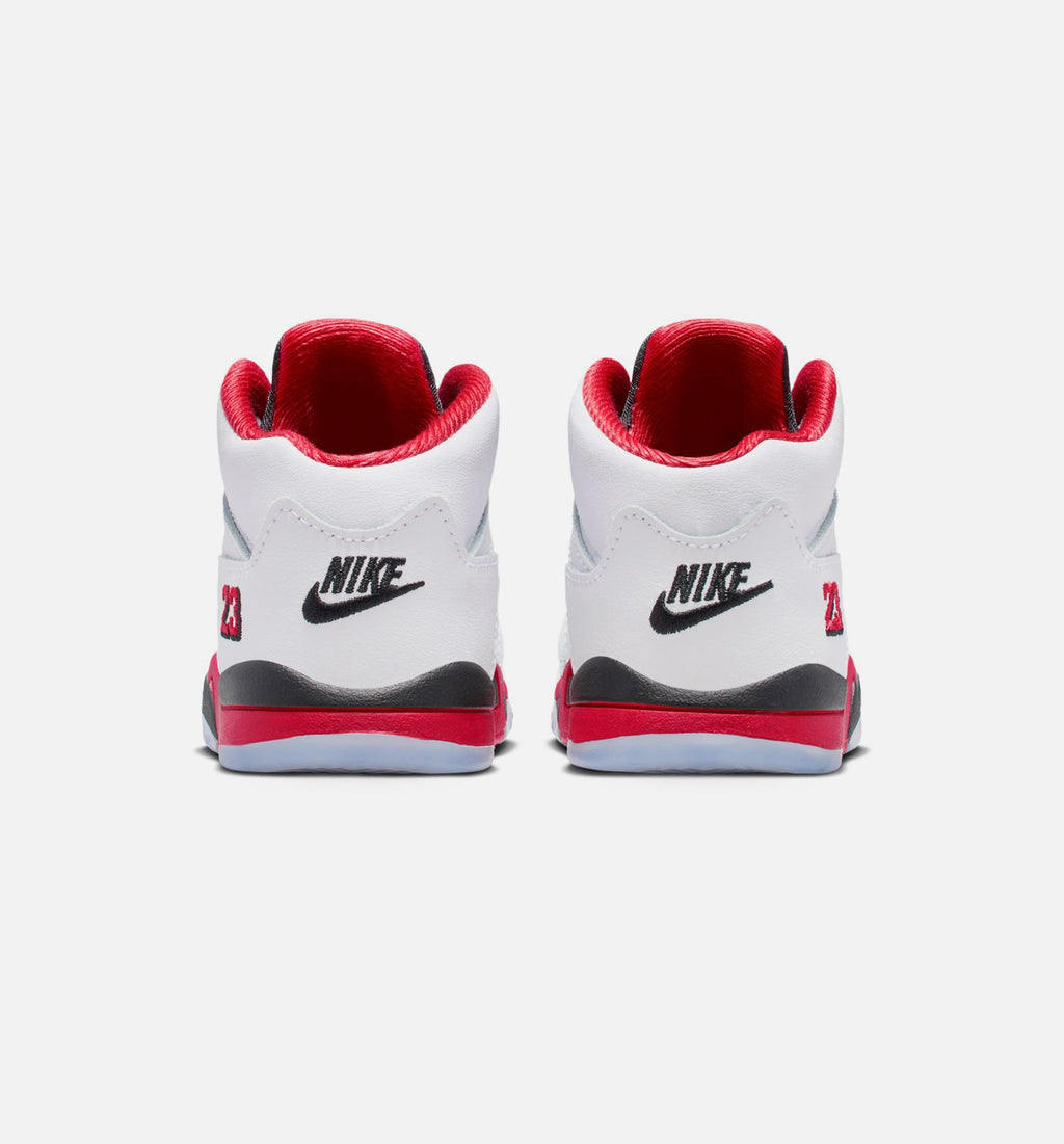 Air Jordan 5 Retro Fire Red 婴幼尺码生活方式鞋 - Fire Red/White