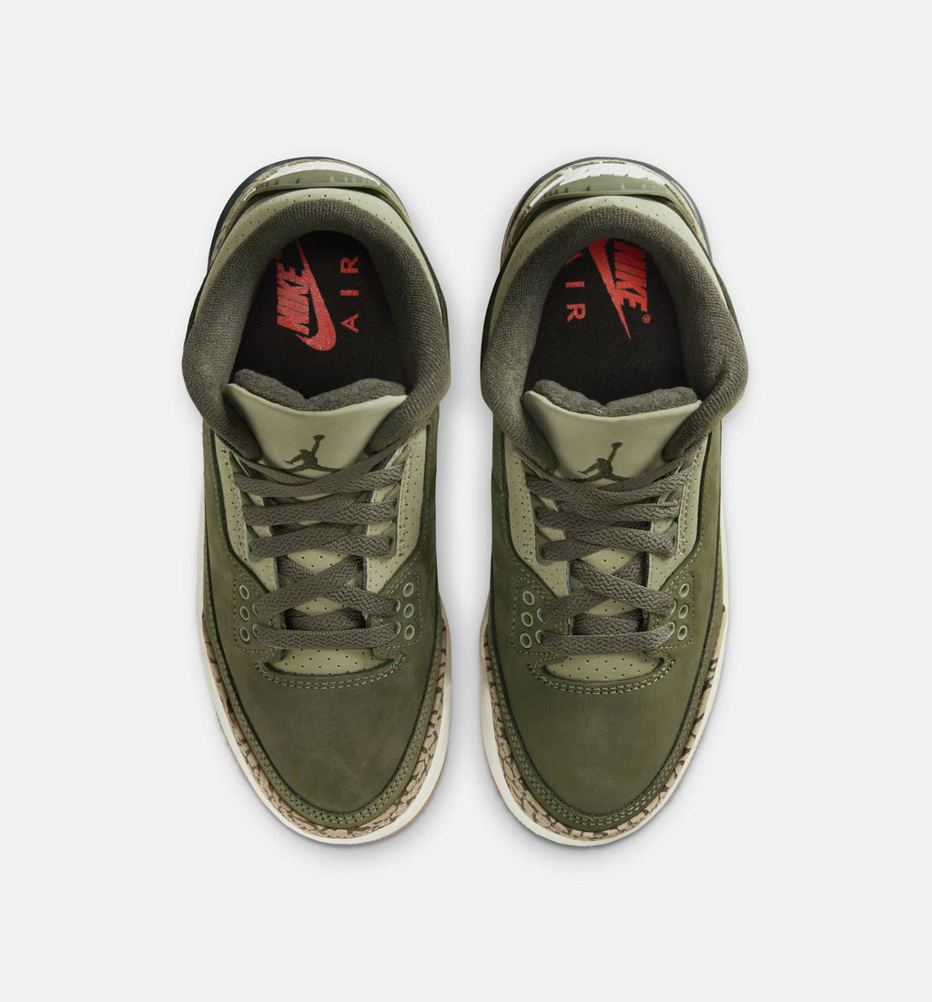 Air Jordan 3 Retro Medium Olive Grade School 生活方式鞋 - Medium Olive/Sequoia/Neutral Olive/Sail