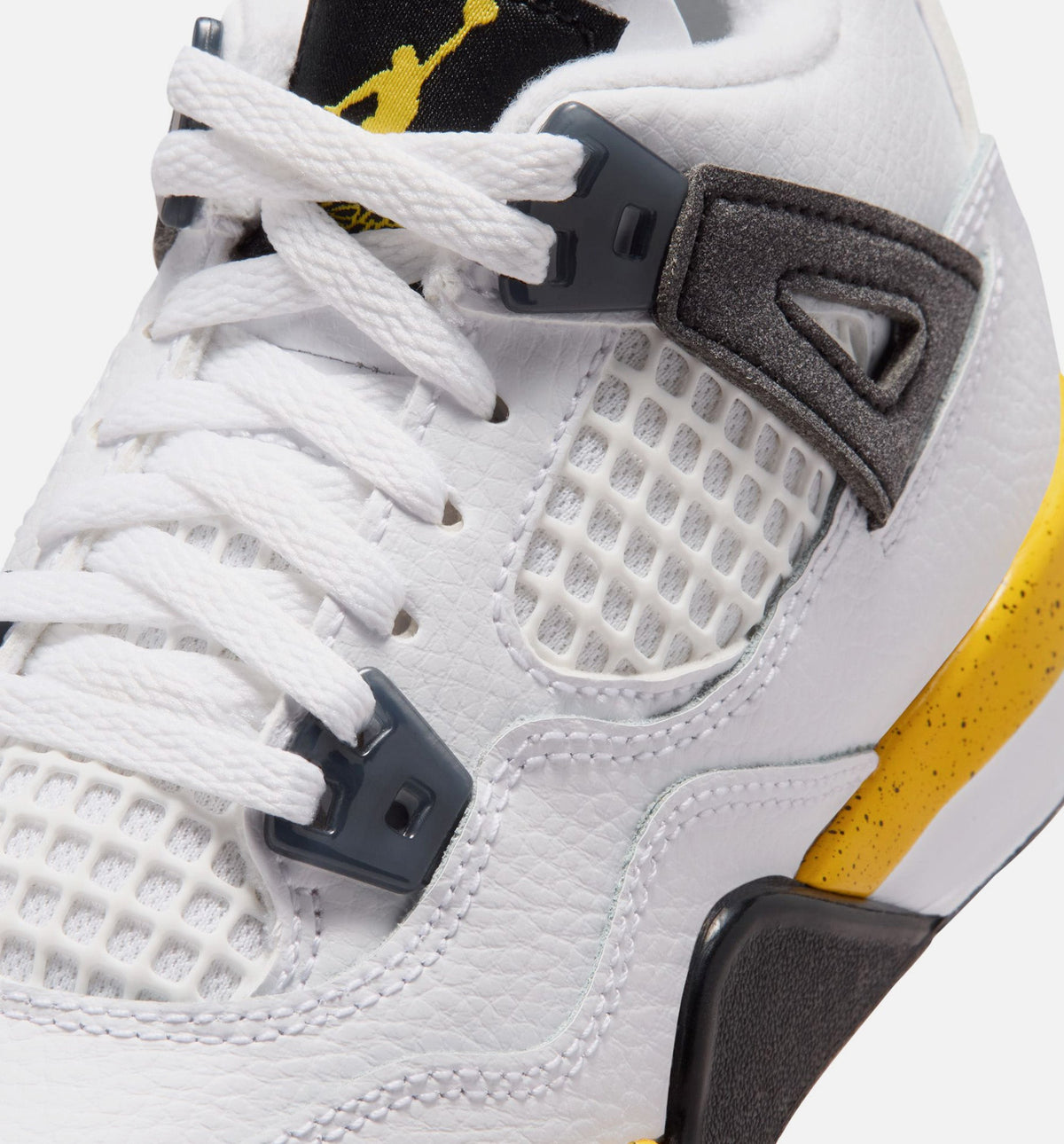 Air Jordan 4 Retro Rare Air Tour Yellow 学前児童生活方式鞋 - White/Dark Blue Grey/Black/Tour Yellow