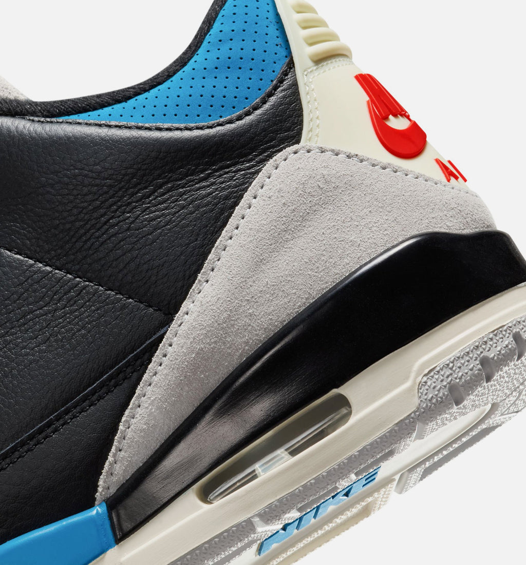 Air Jordan 3 Retro OG Rare Air 男款生活方式鞋 - Black/Chile Red/Neutral Grey
