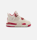 Air Jordan 4 Retro Valentines Day 婴幼尺码生活方式鞋 - Pale Ivory/Sierra Red/Tough Red