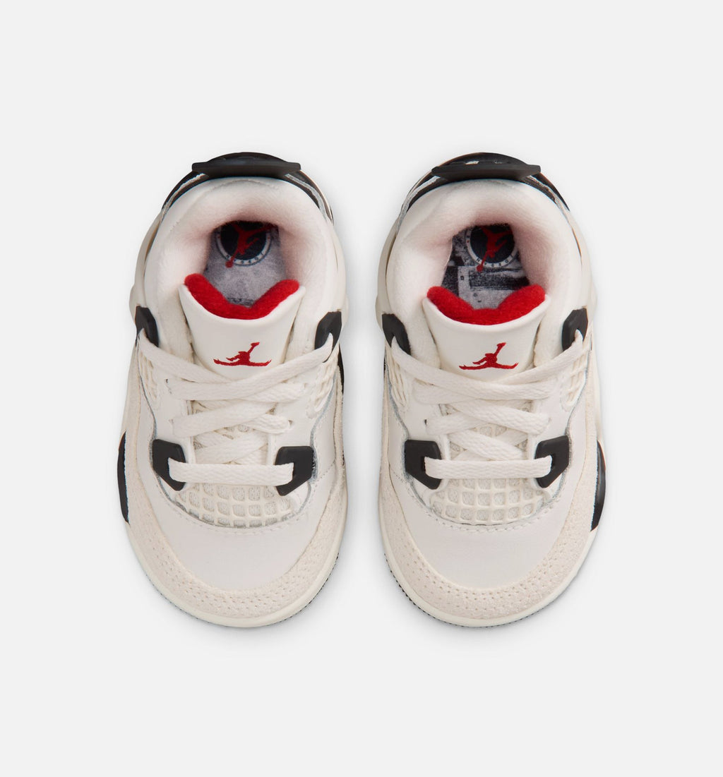 Air Jordan 4 Retro Flight Club 婴幼尺码生活方式鞋 - Sail/Black/University Red