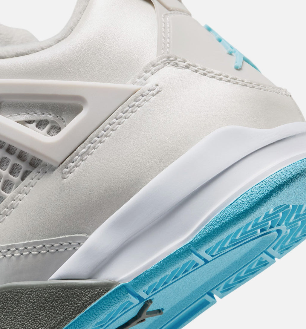 Air Jordan 4 Retro Blue Chill 学前児童生活方式鞋 - Photon Dust/Blue Chill/Flat Pewter/White/Blue Tint