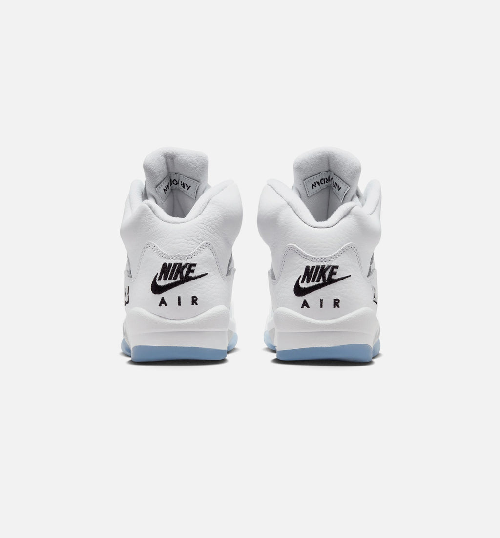 Air Jordan 5 Retro OG White Metallic Grade School 生活方式鞋 - White/Black/Metallic Silver