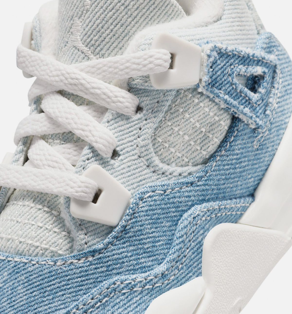 Air Jordan 4 Retro Worn Blue 婴幼尺码生活方式鞋 - Sail/Worn Blue/Metallic Gold