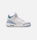 Air Jordan 3 Retro Cobalt Bliss Grade School 生活方式鞋 - White/Cobalt Bliss/Football Grey/Pink Glow